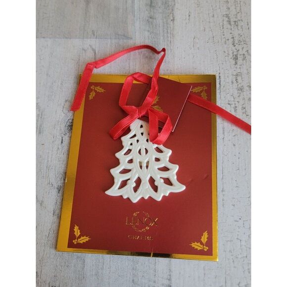 Lenox white Christmas tree charm Xmas collectible - Picture 1 of 4